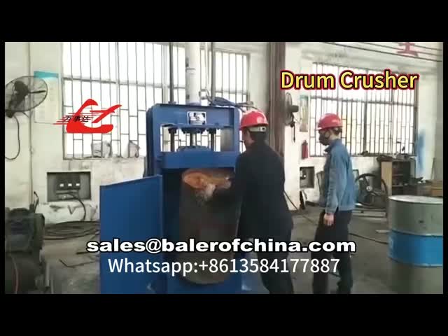 Y82-25 Oil Drum Crusher Hydraulic drive make drum 60mm height